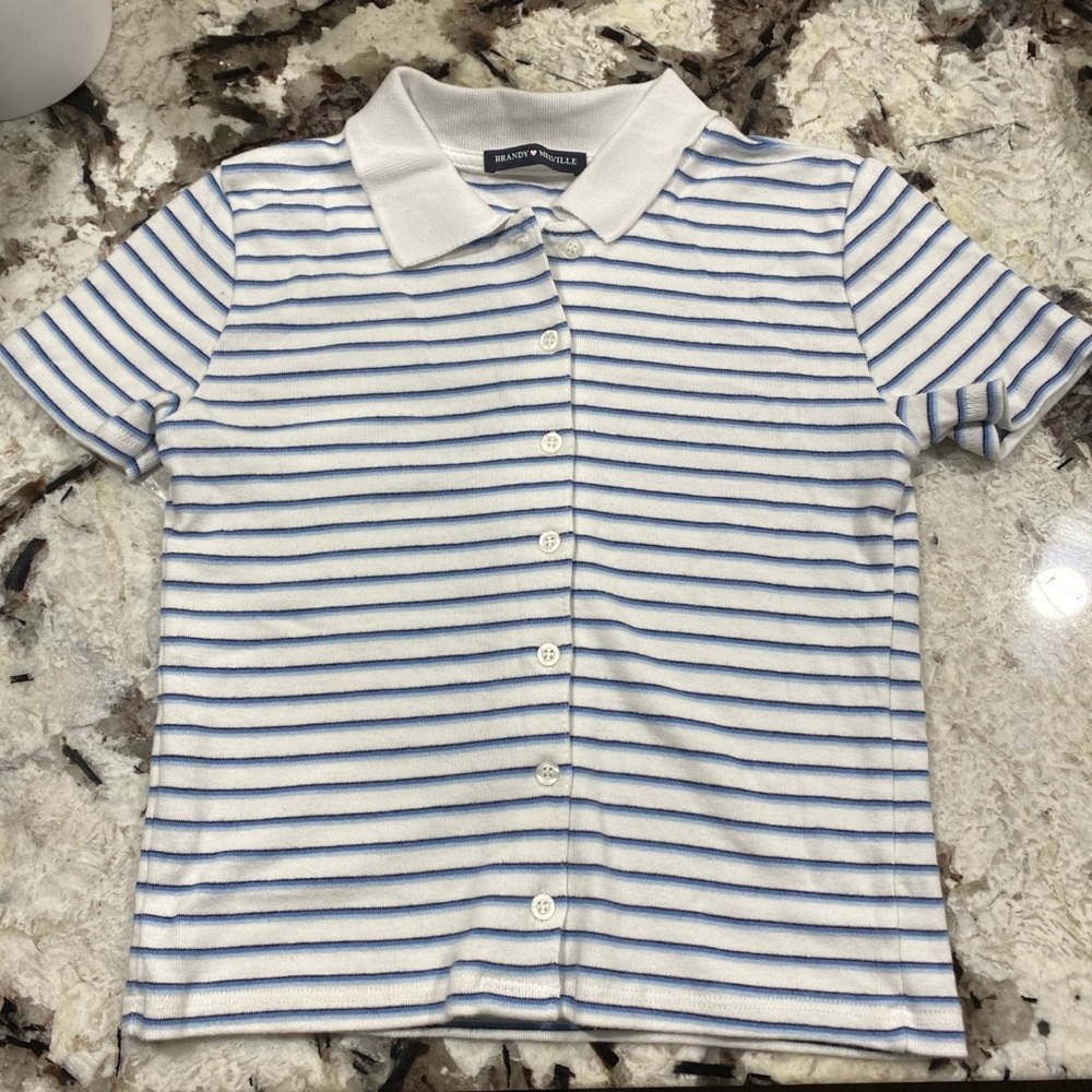 Brandy Melville Blue Striped Shirt